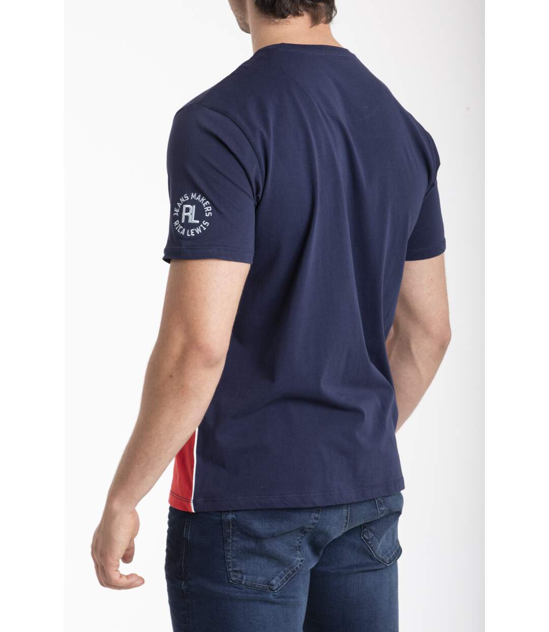 T-shirt bicolore coton bio GAZO bleu-bleu-ciel