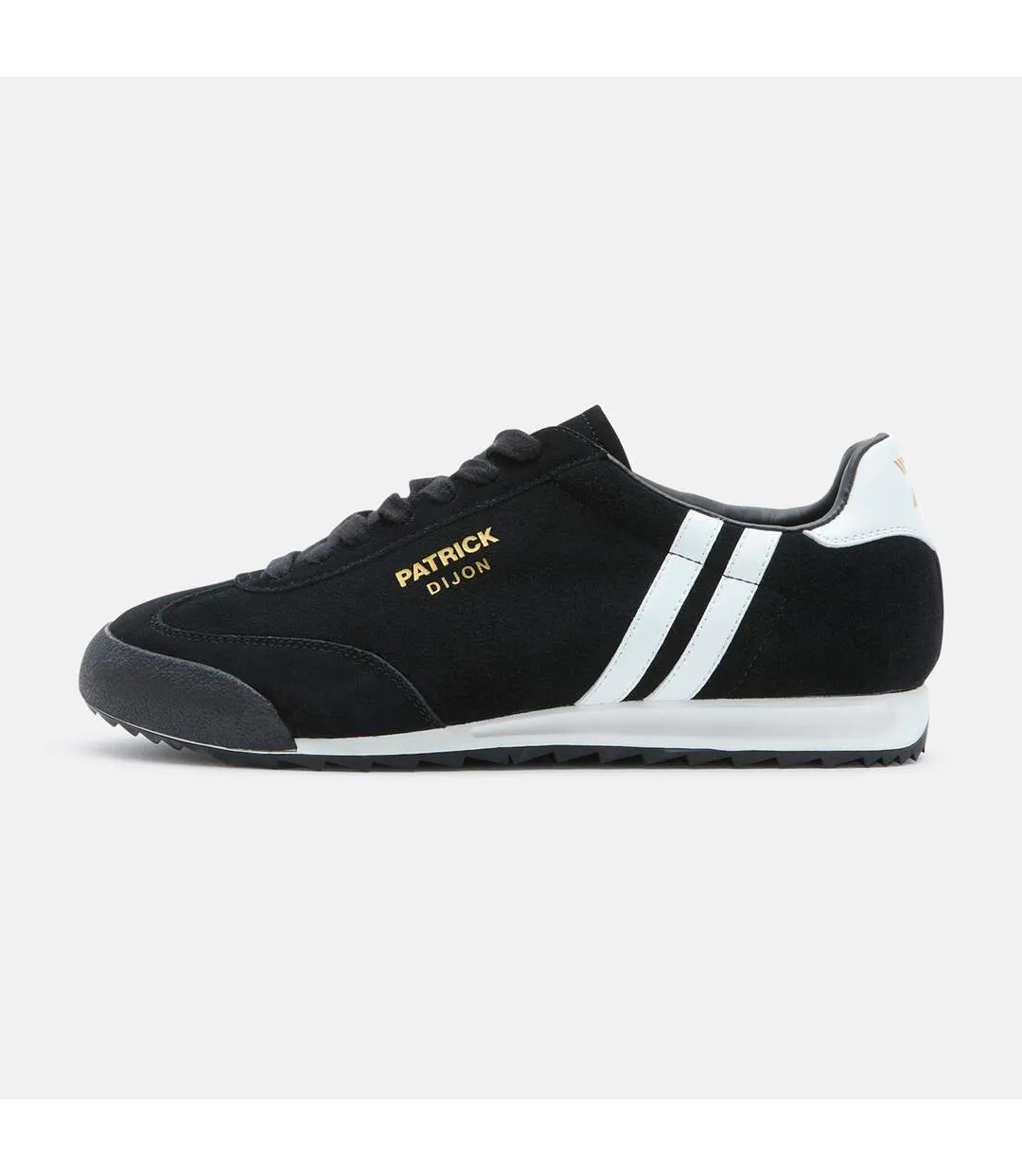 Mens Dijon Suede Running Trainers Black White Patrick-1