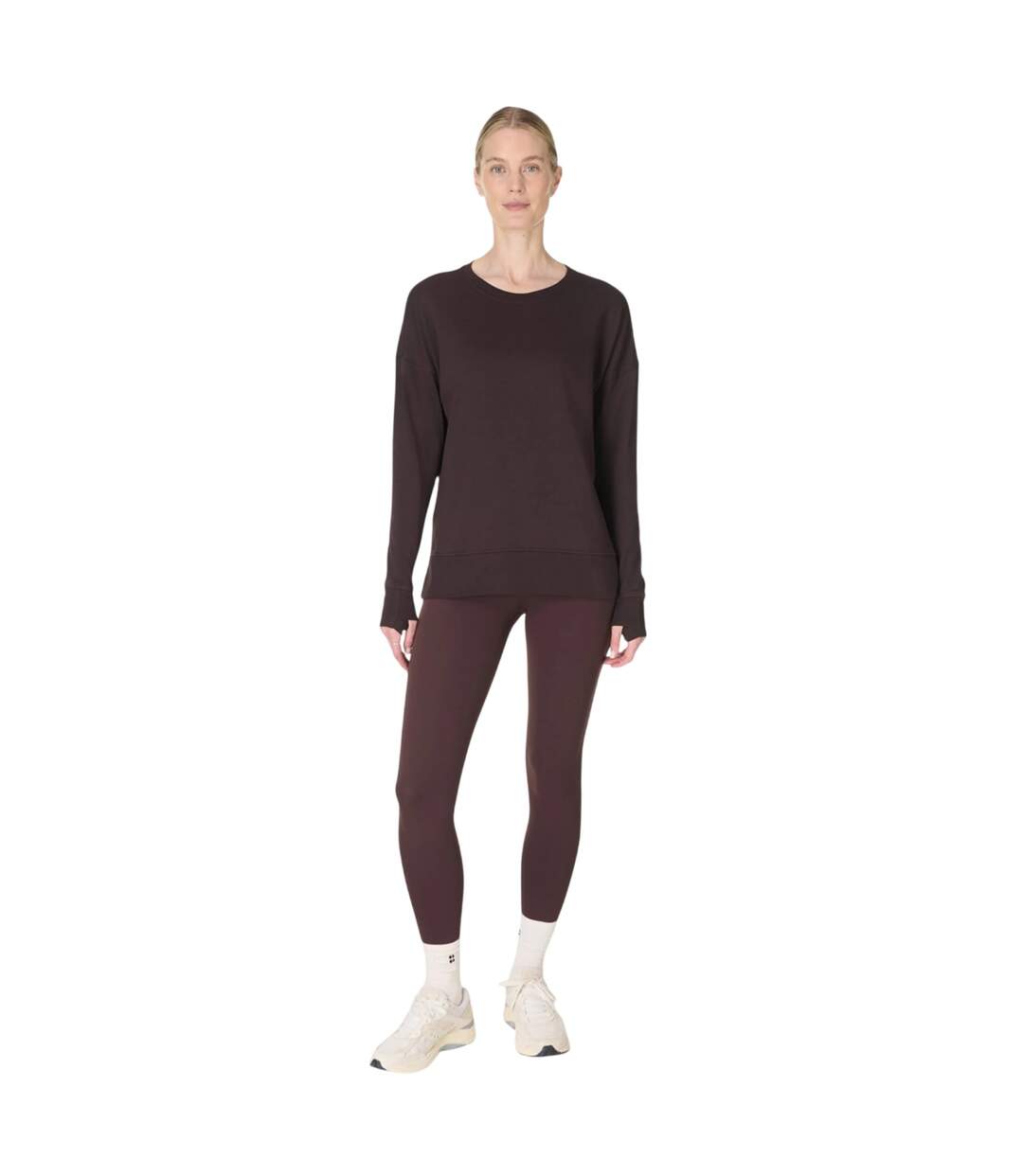 Sweat Motif/style Long After Class Femme Marron Foncé Sweaty Betty-1