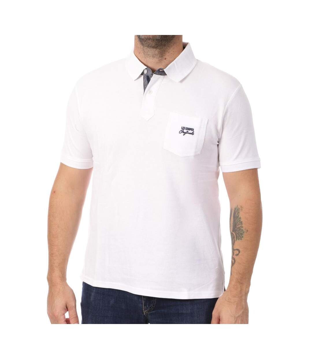 Polo Blanc Homme Lee Cooper Opan - 4XL-1