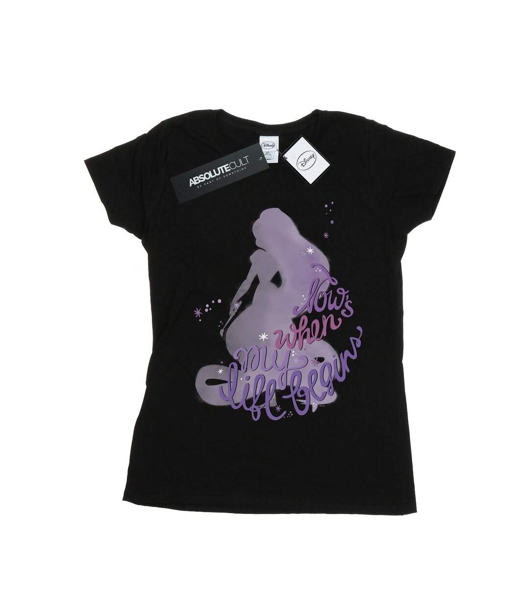 Disney T-shirt en coton Femmes/Ladies Tangled Now's When My Life Begins (Noir) - UTBI43821-1