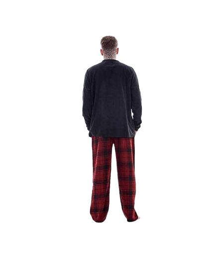 Ensemble De Pyjama Long Motif/style À Carreaux Homme Bleu Marine Rouge Keanu