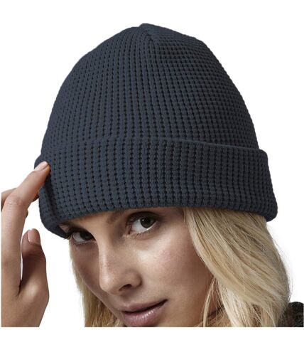 Beechfield Unisex Adult Waffle Cotton Beanie (Graphite Grey)