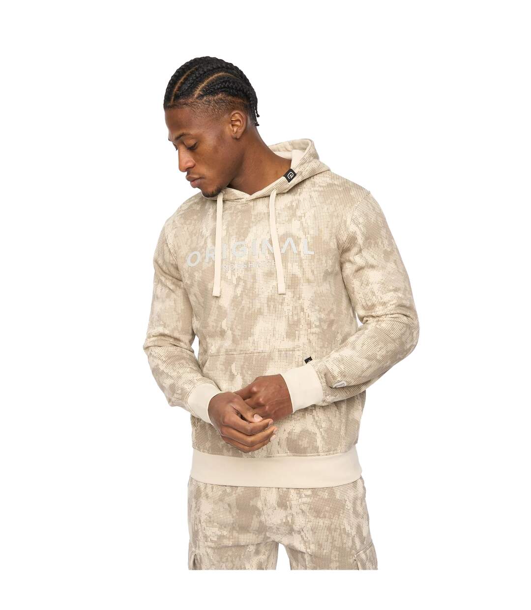 Mens Bardon Hoodie Light Stone Crosshatch-3