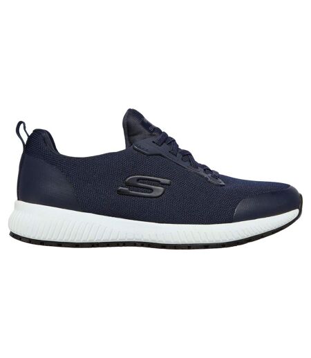 Womens/ladies Squad Lace Up Safety Shoes Navy Skechers