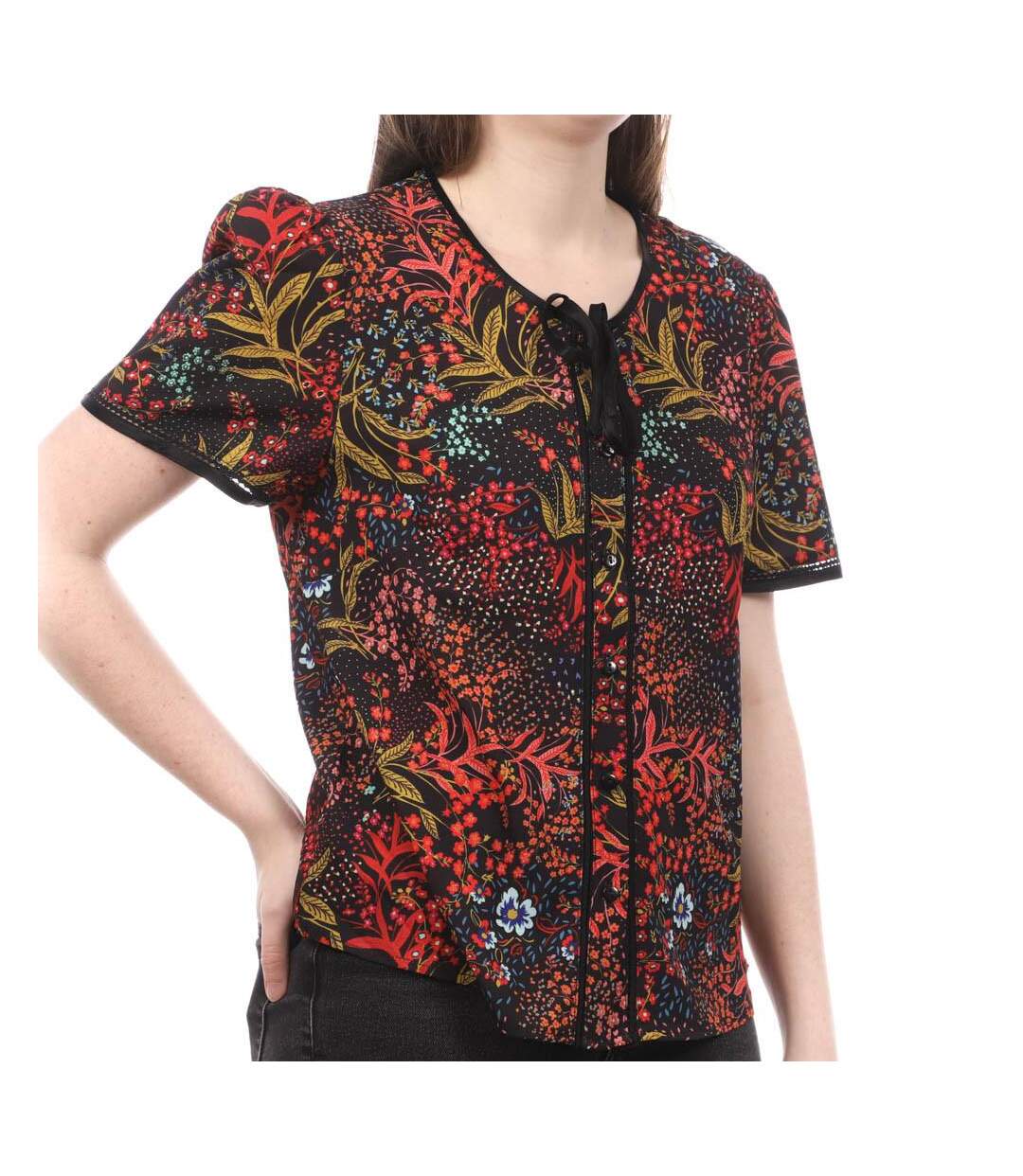 Blouse Noir à fleurs Femme Teddy Smith Cilly - M-1