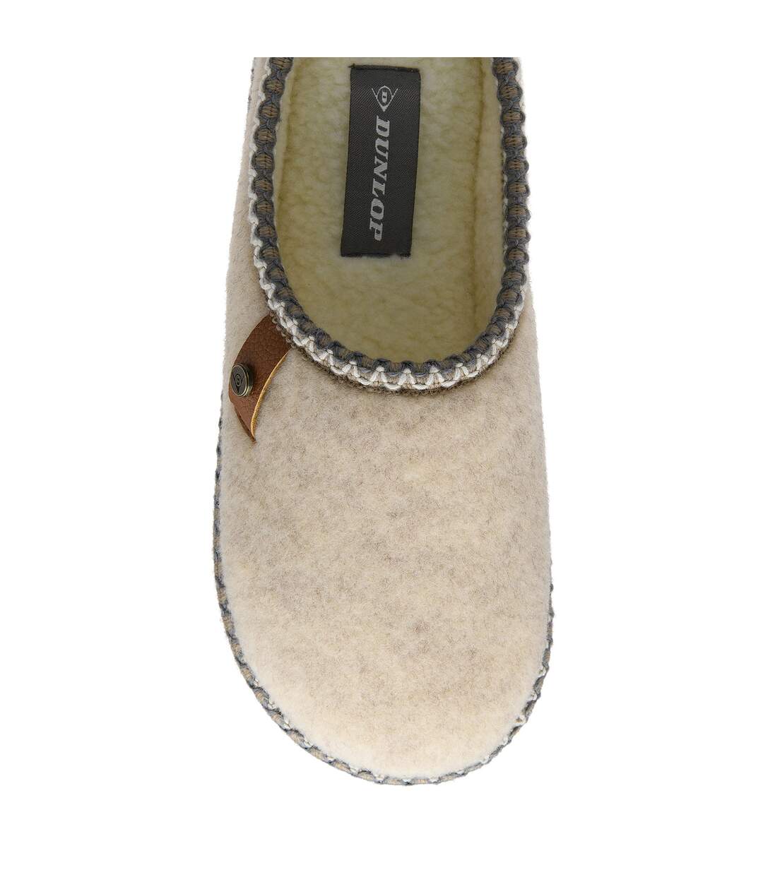 Ladies Felt Look Mule Slippers Grey Oatmeal Warm Plush UK 3-8-3