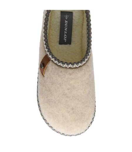 Ladies Felt Look Mule Slippers Grey Oatmeal Warm Plush UK 3-8