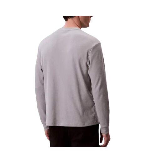 Sweat gris homme calvin klein jeans waffle badge