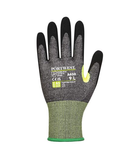 Unisex adult a650 cs e15 nitrile cut resistant gloves m grey/black Portwest