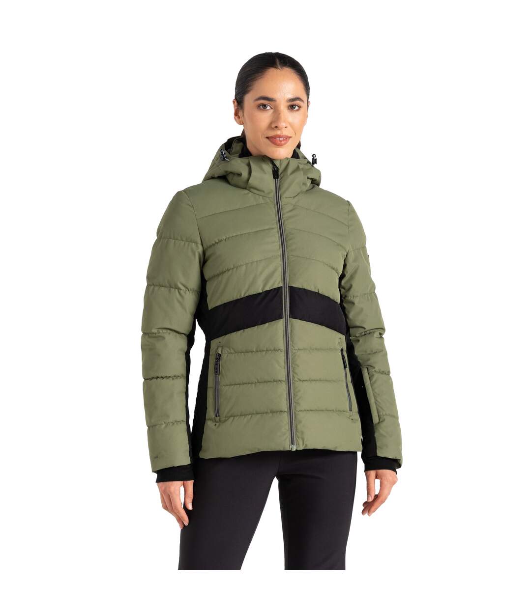 Blouson de ski glacial femme vert olive / noir Dare 2B-4