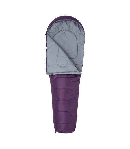 Unisex adult basecamp 250 summer mummy sleeping bag one size purple Mountain Warehouse