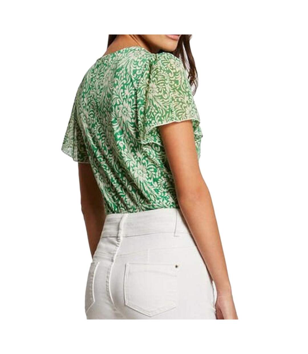 Blouse Vert/Blanche Femme Morgan DRICHIE - L