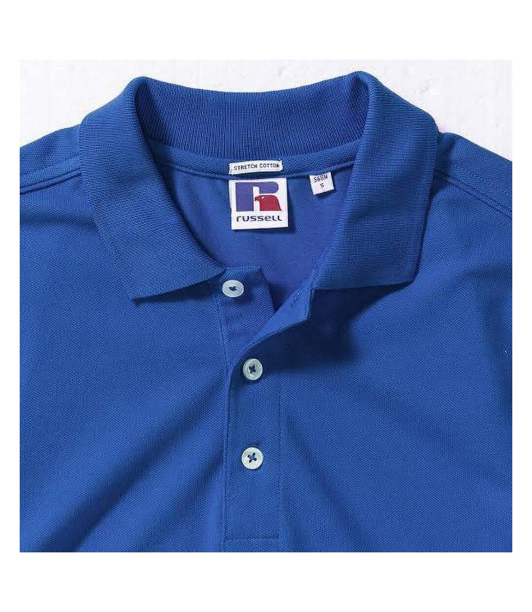Polo À Manches Courtes En Stretch Pour Hommes Bleu Roi Russell-4