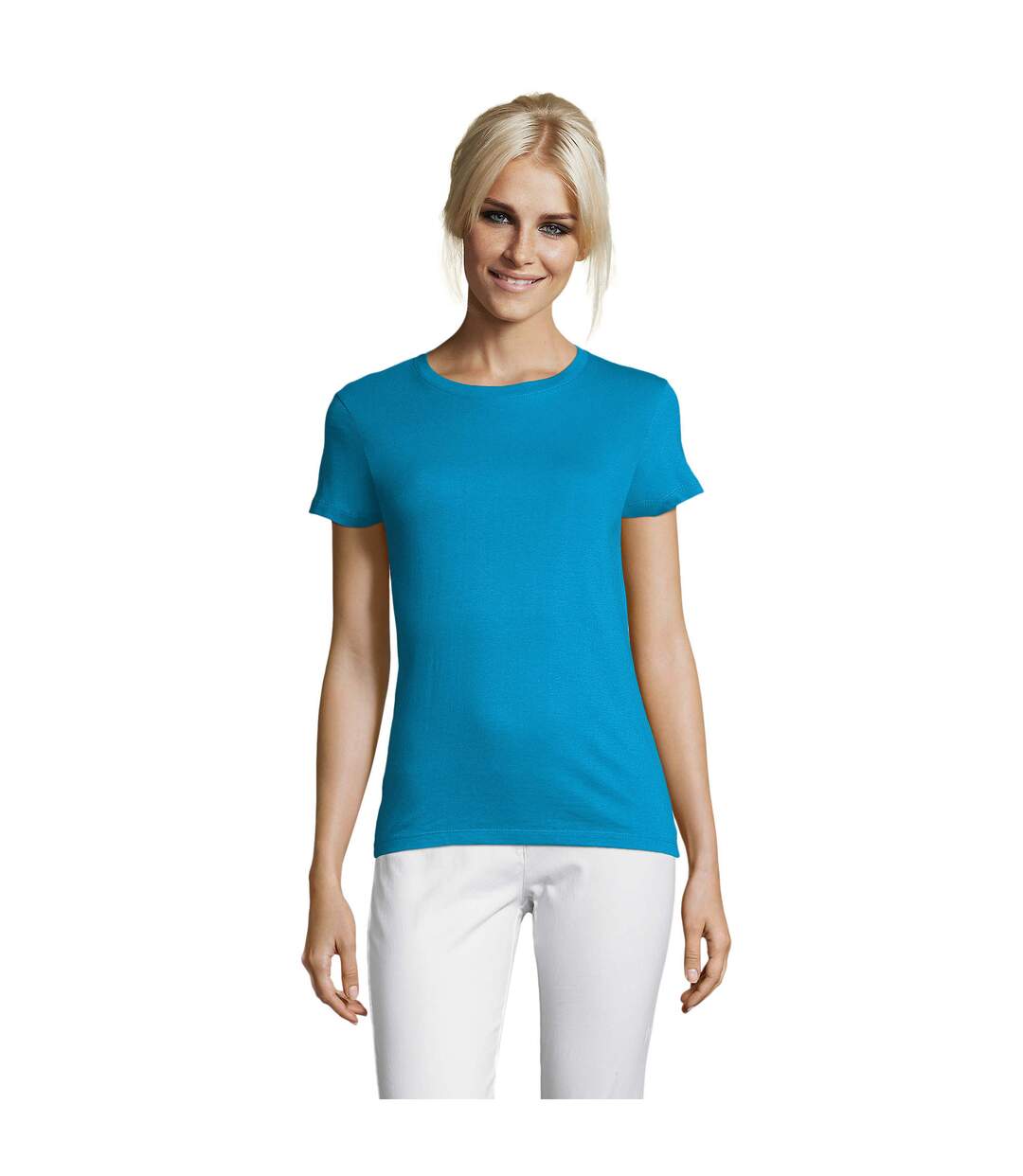 T-shirt Regent Femme Turquoise Pâle SOLS-1