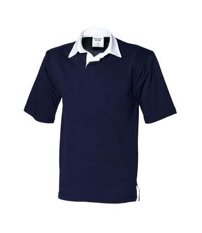 Front Row Mens Heavyweight Short-Sleeved Rugby Polo Shirt (Navy) - UTPC5981
