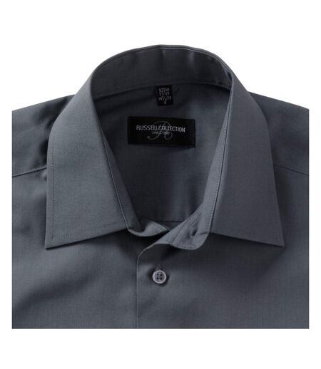 Chemise À Manches Courtes En Popeline  Collection Pour Homme Gris Convoi Russell
