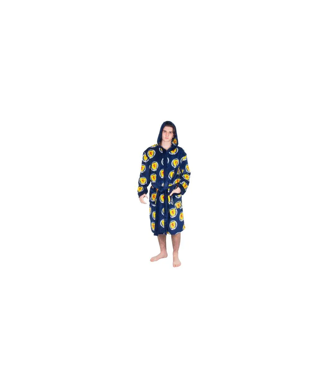 Robe De Chambre Motif/style Emblème Homme Bleu Marine Scotland-1