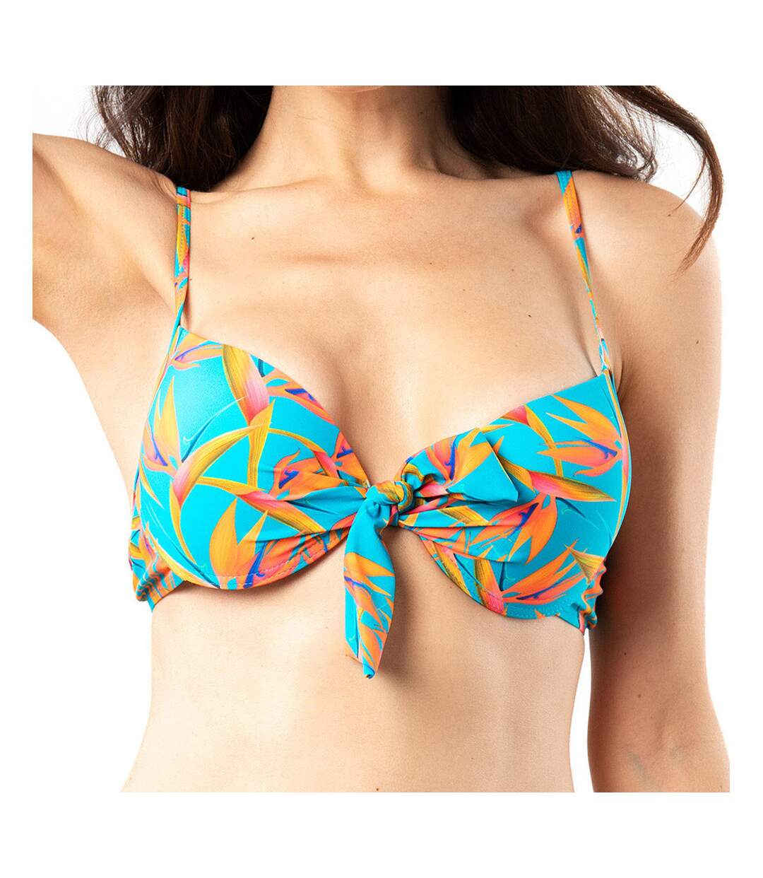 Haut de Bikini à Motif Turquoise Femme Sun Project Push Up-1