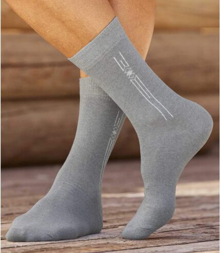 Sada 4 párů ponožek se žakárovým vzorem