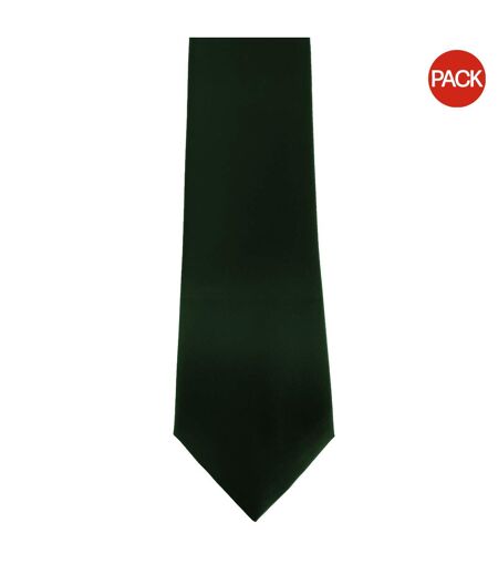 Lot de 2  Cravate unie homme taille unique vert bouteille Premier