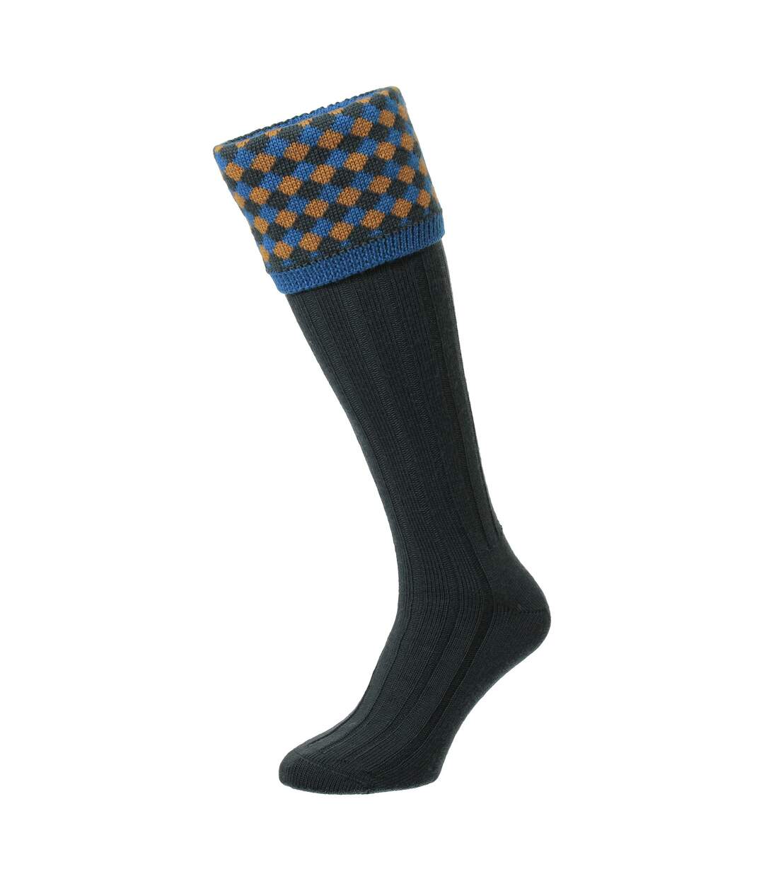 Mens Shooting Merino Wool Socks Warm Country Diamond Pattern-2