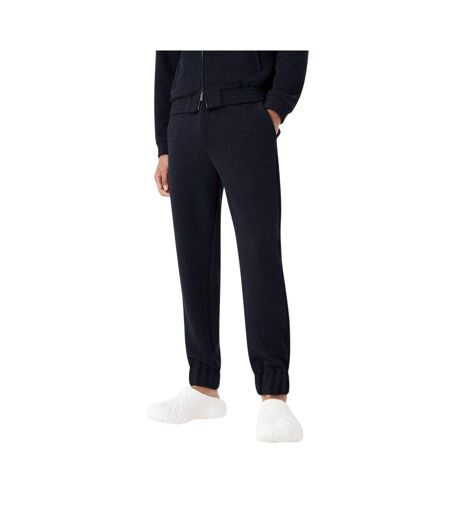 Mens Polyester Blend Tonal Trousers Navy Emporio Armani EA7