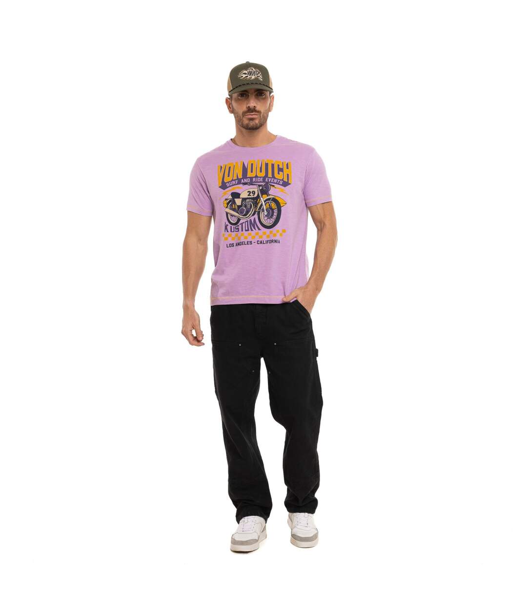 T-shirt homme regular fit col rond en Slub jersey Event Vondutch-4