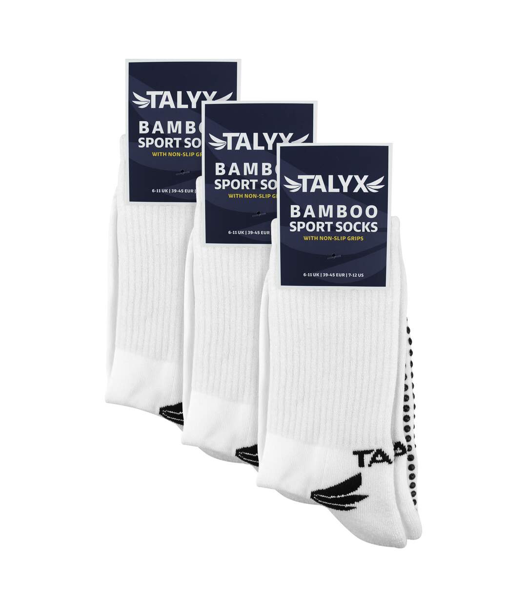 TALYX - Lot de 3 Chaussettes Montantes Homme Bambou Antidérapantes-2