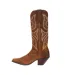 Womens/ladies Crush Full Grain Leather Cowboy Boots Distressed Cognac Durango-3