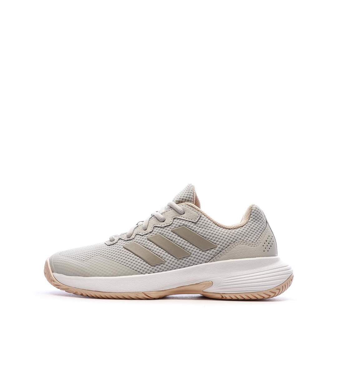 Baskets grises/roses femme adidas gamecourt 2-1