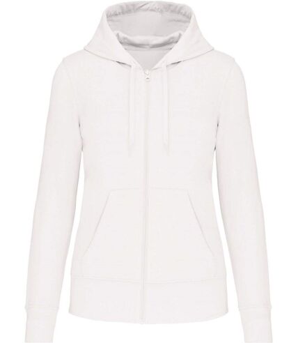 Sweat à capuche zippé écoresponsable - femme - K4031 - blanc