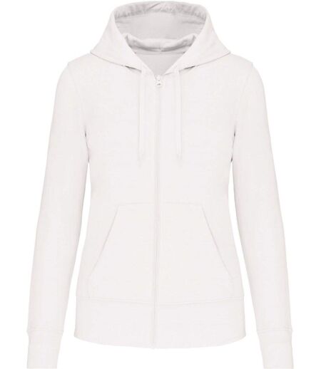 Sweat à capuche zippé écoresponsable - femme - K4031 - blanc