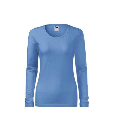 T-shirt Manches Longues Femme Bleu Clair Malfini