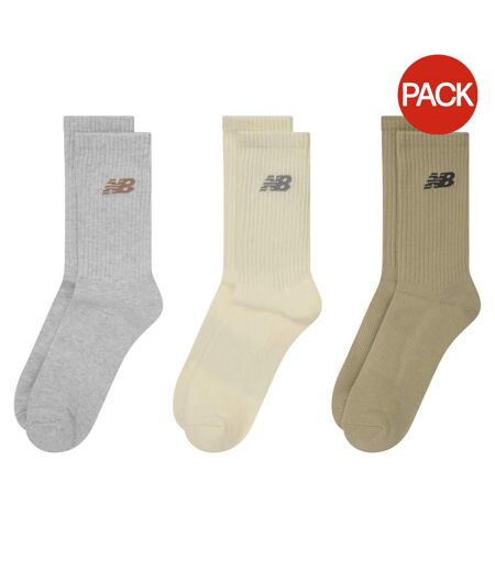 Pack Of 3  Unisex Adult Crew Socks  Multicoloured New Balance