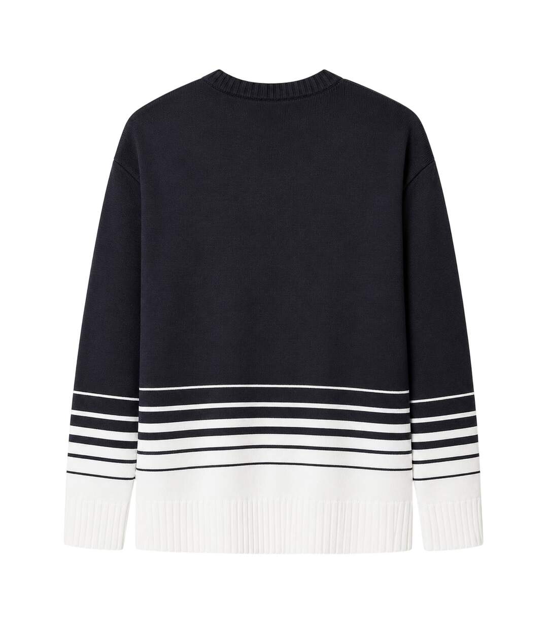 Mens Striped Crew Neck Relaxed Fit Jumper Navy Pretty Green-3