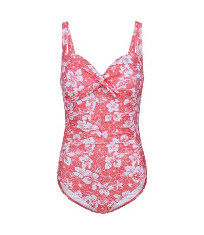 Womens/ladies sakari hibiscus tummy control one piece swimsuit peach bloom Regatta