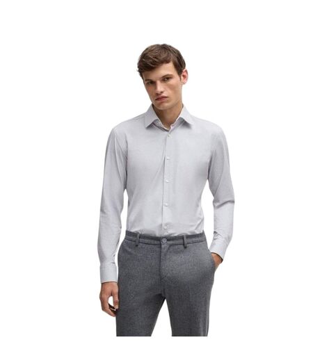 Chemise À Boutons Hank Homme Gris Moyen Boss