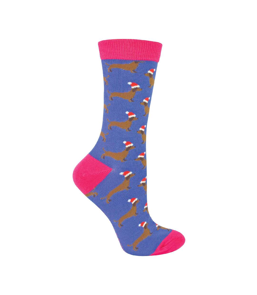 Miss Sparrow - 1 Paire Chaussettes Femme Teckel Santa Bambou-1