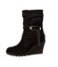 Womens/ladies bryony suede knitted collar wedge ankle boots black Where´s That From