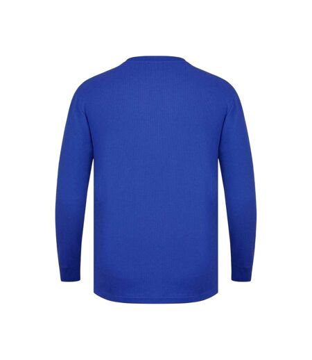 T-shirt Manches Longues Motif/style Quadrillage Homme Bleu Fabric