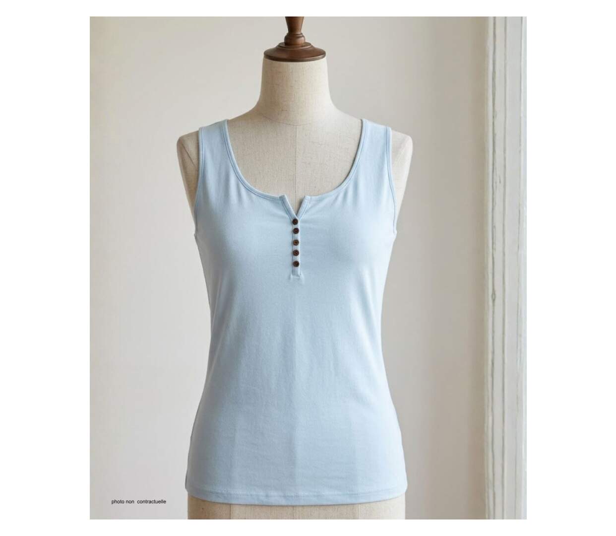 MAYFLOWER DACCA3 - Débardeur bleu clair pour femme : la fraîcheur naturelle du coton bio-3