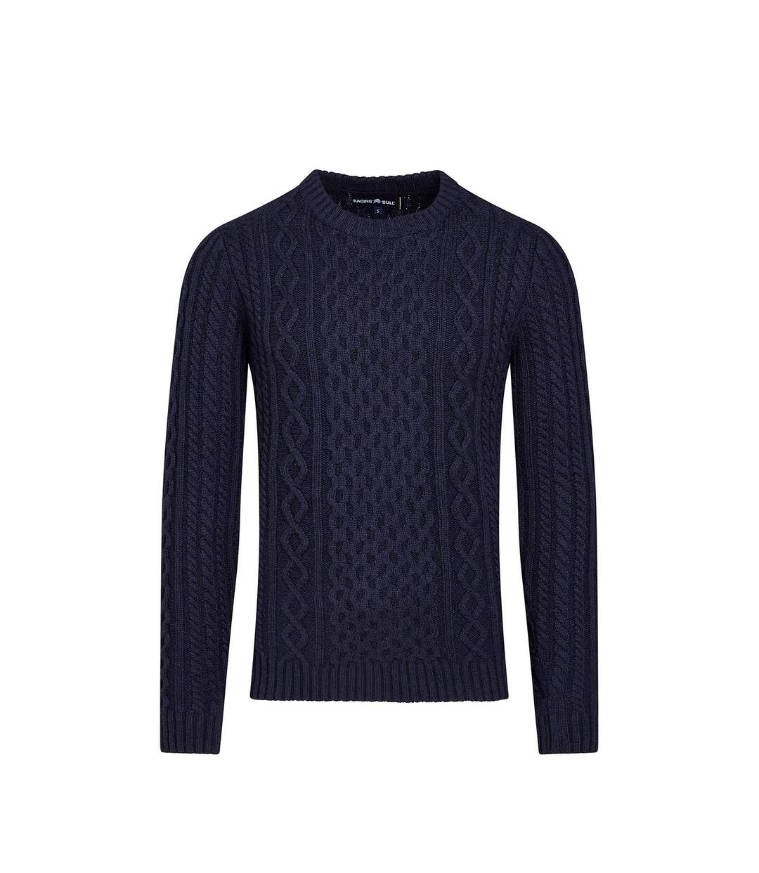 Pull homme bleu marine Raging Bull-1