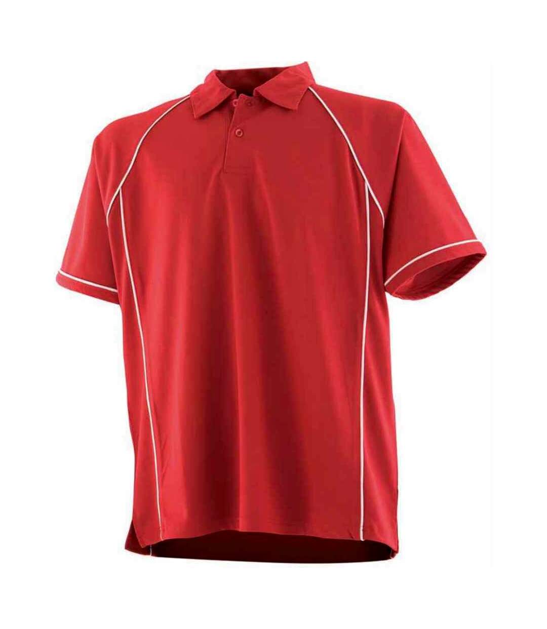 Polo performance hommes rouge / blanc Finden and Hales-1