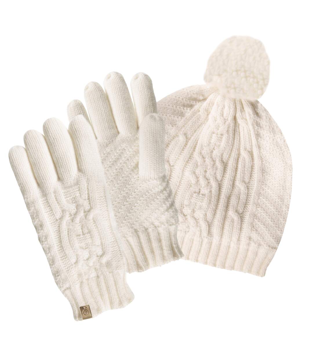 Isotoner Gants femme en maille torsades - doublés polaire-2