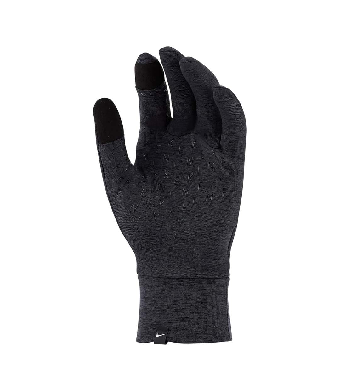 Mens fleece running gloves black/silver marl Nike-2