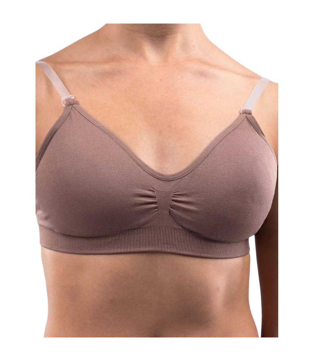 Soutien-gorge de danse sans coutures femme marron Silky-1