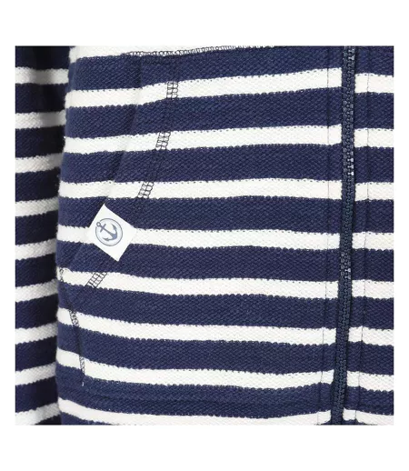 Veste À Capuche Motif/style Rayé Femme Bleu Mer Lazy Jacks