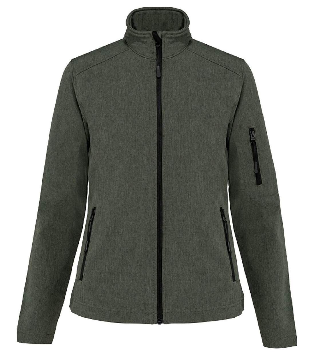 Veste softshell 3 couches - Femme - K400 - vert kaki chiné-1