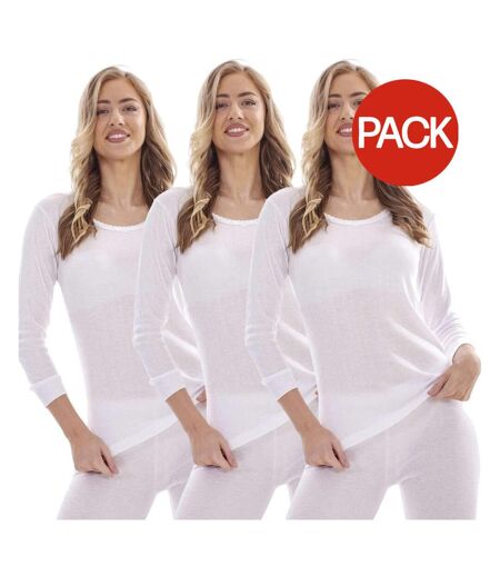 Hauts Thermiques Manches Longues Femme Blanc Heatforce